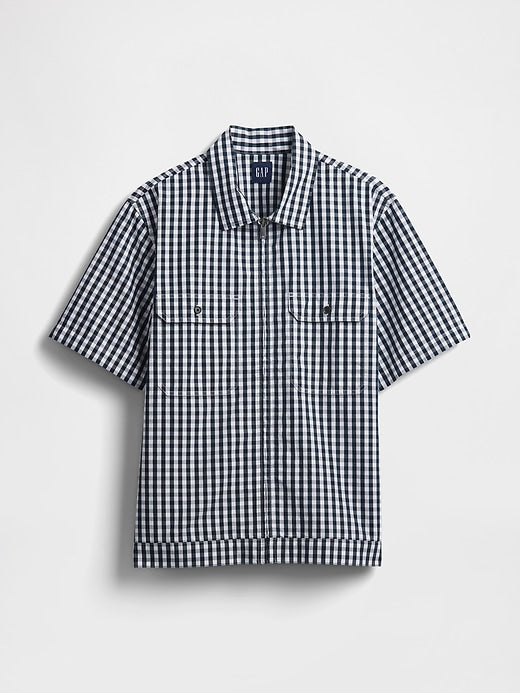 Gap Poplin Full-Zip Pocket Shirt