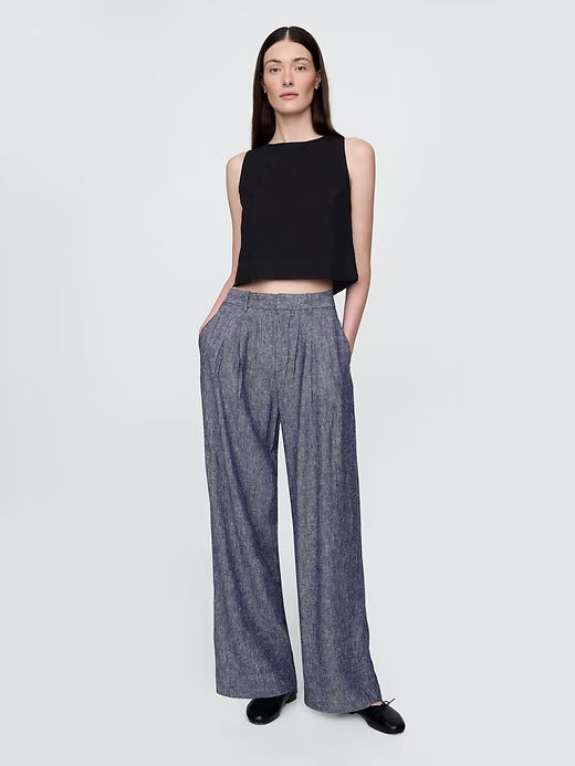 Gap 365 High Rise Linen-Blend Trousers