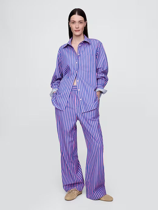 Gap Organic Cotton Poplin Easy Wide-Leg Pants