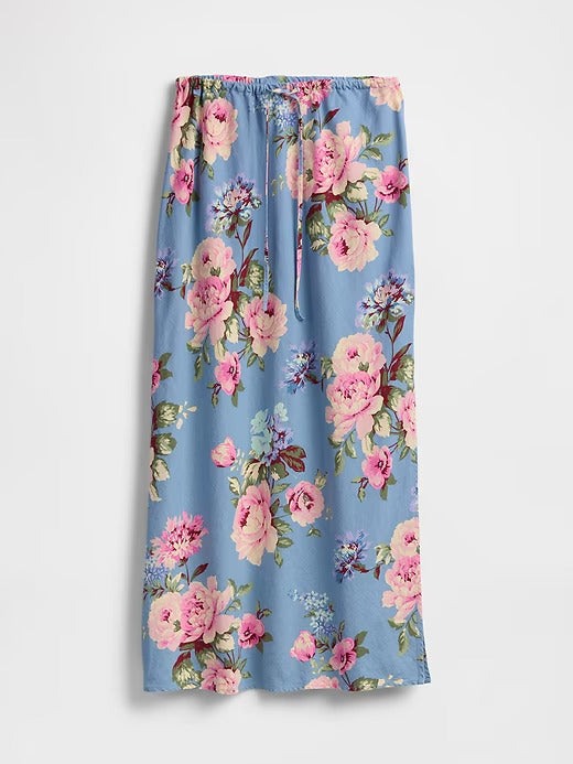 Gap Linen-Blend Midi Skirt