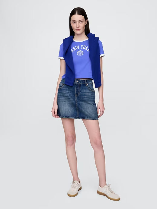 Gap Cotton Jersey New York Logo Shrunken T-Shirt