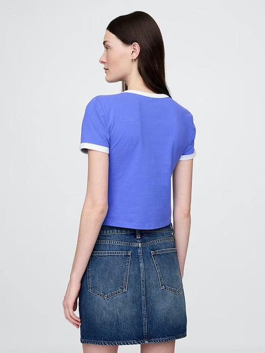 Gap Cotton Jersey New York Logo Shrunken T-Shirt