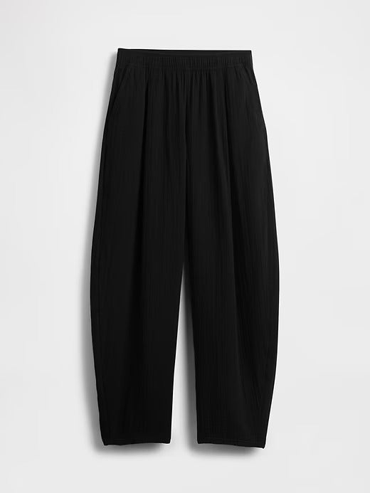 Gap Crinkle Gauze Easy Barrel Pants