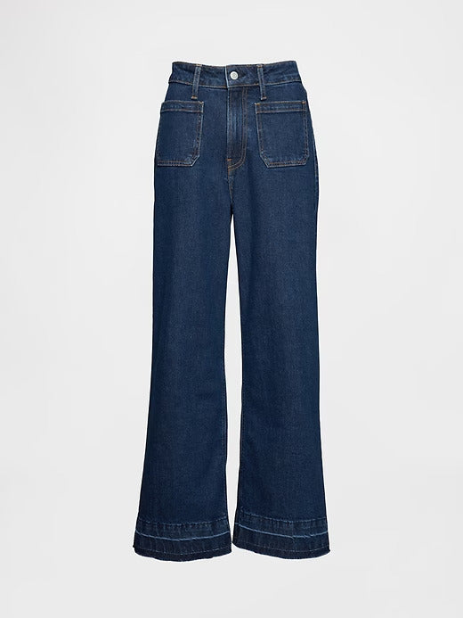 Gap Curvy High Rise Stride Wide-Leg Ankle Jeans