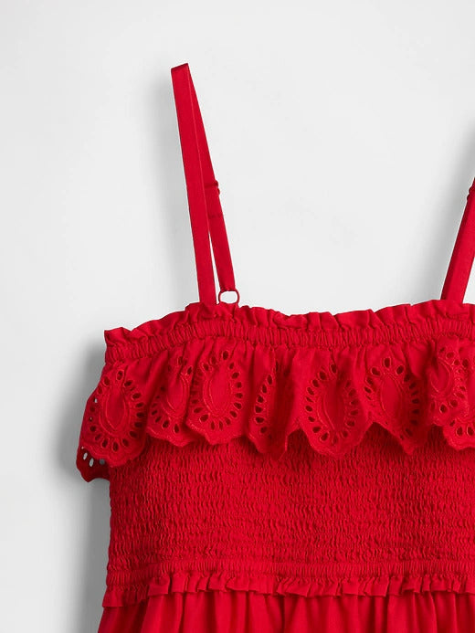 Gap Kids Smocked Ruffle Midi Dress