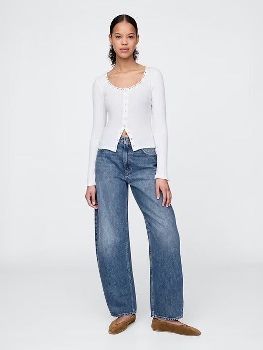 Gap Curvy High Rise Barrel Jeans