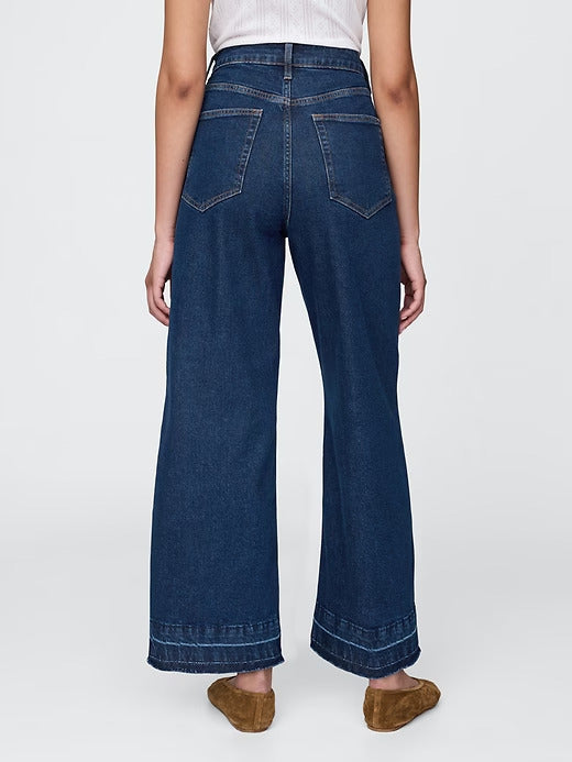 Gap Curvy High Rise Stride Wide-Leg Ankle Jeans