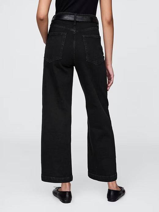 Gap Curvy High Rise Stride Wide-Leg Ankle Jeans