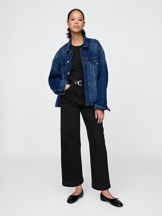 Gap Curvy High Rise Stride Wide-Leg Ankle Jeans