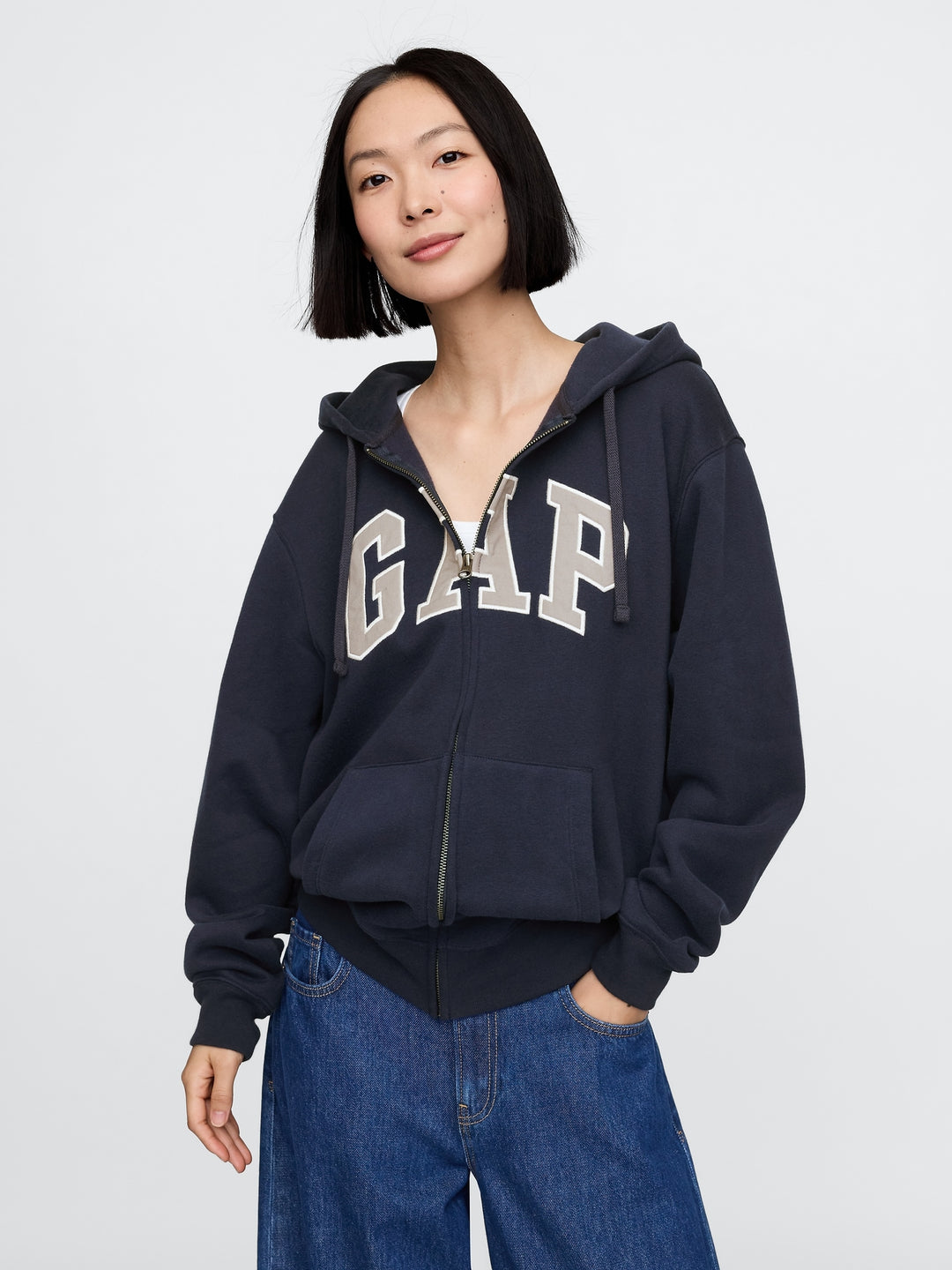 GAP VintageSoft Arch Logo Full-Zip Hoodie