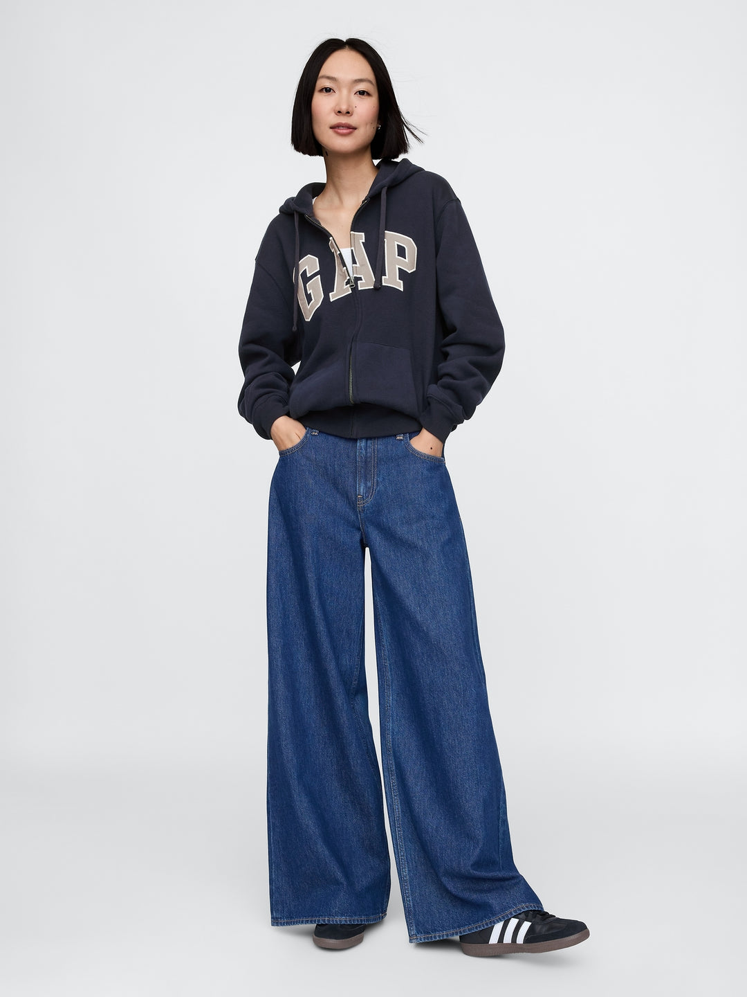 GAP VintageSoft Arch Logo Full-Zip Hoodie