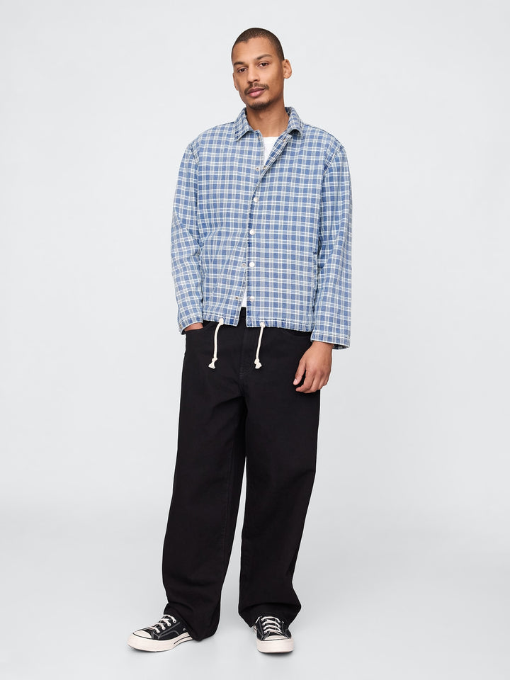 GAP Denim Check Coaches Jacket