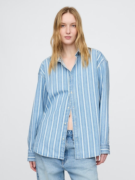 Gap Embroidered Denim Big Shirt