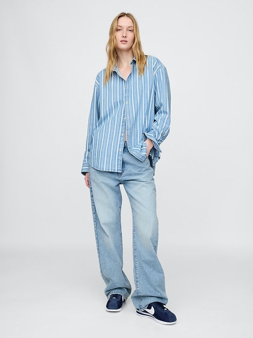 Gap Embroidered Denim Big Shirt