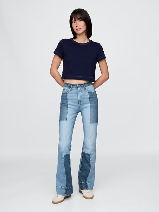 Gap High Rise Braided '70s Flare Jeans