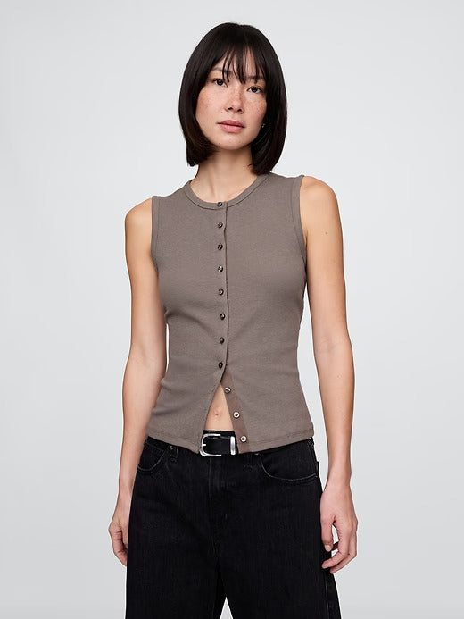 Gap Modern Rib Cardigan Vest