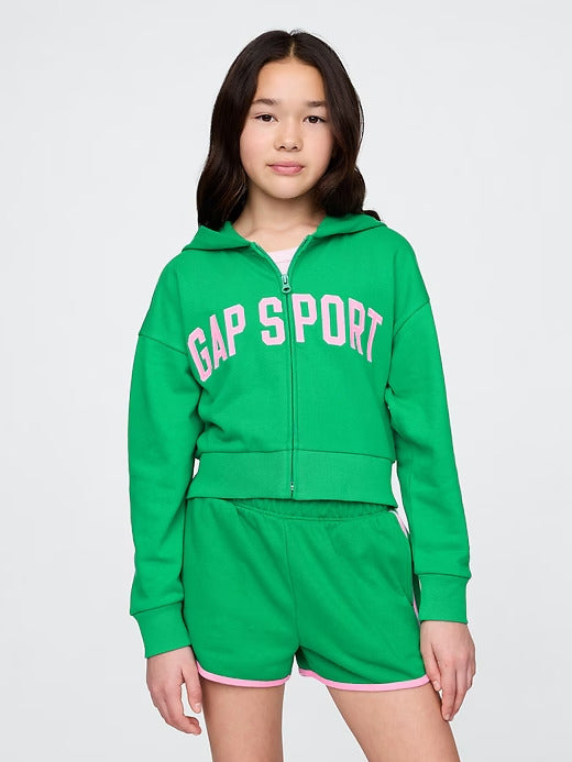 Gap Kids VintageSoft Cropped Logo Zip Hoodie