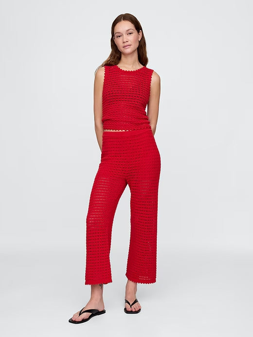 Gap 100% Cotton Crochet Ankle Pants