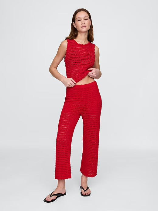 Gap 100% Cotton Crochet Ankle Pants