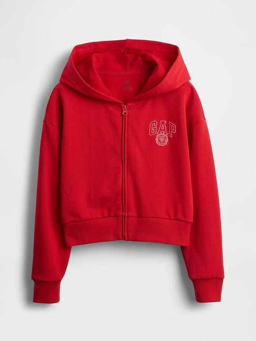 Gap Kids VintageSoft Cropped Logo Zip Hoodie