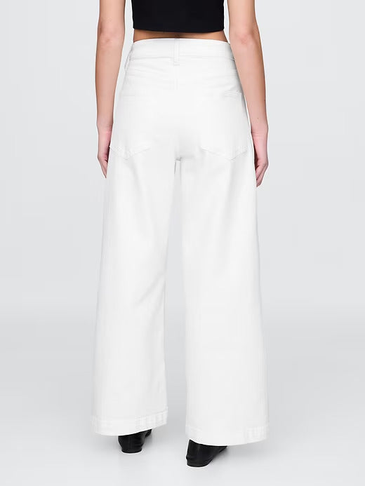 Gap Curvy High Rise Stride Wide-Leg Ankle Jeans