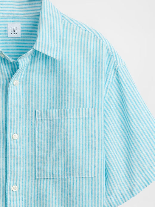 Gap Kids Linen-Cotton Relaxed Shirt