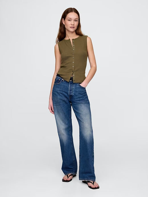 Gap Modern Rib Cardigan Vest