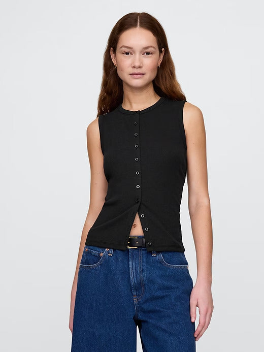 Gap Modern Rib Cardigan Vest