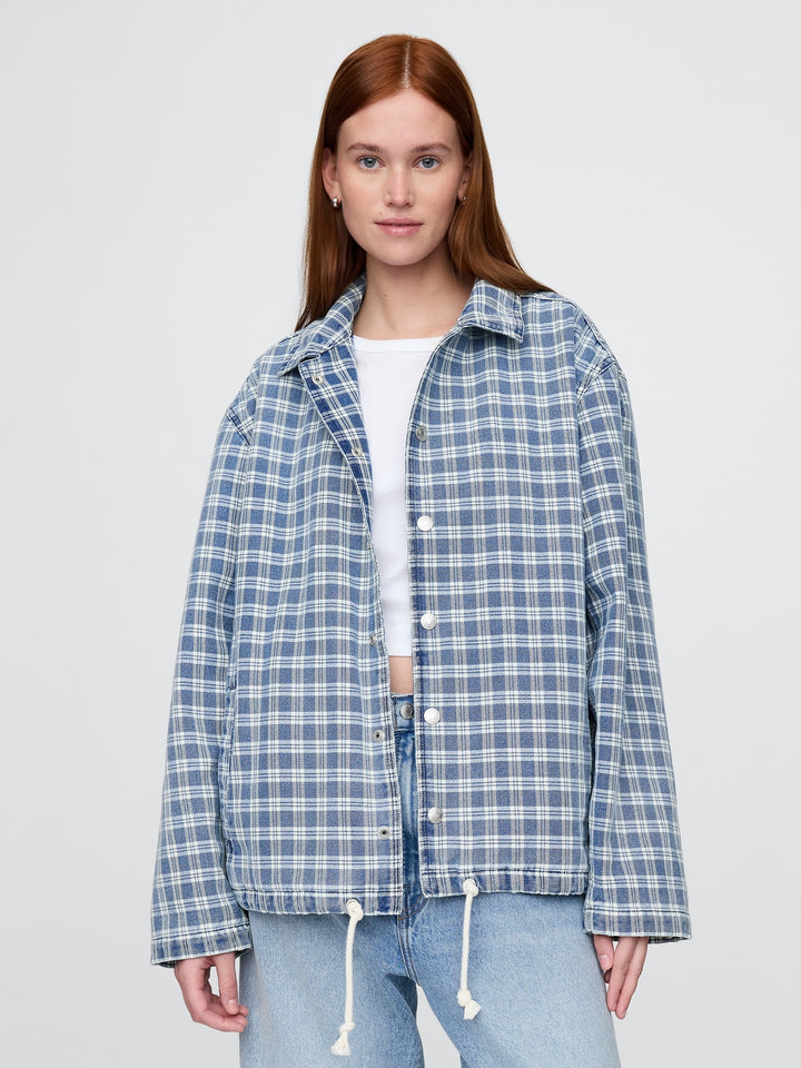 GAP Denim Check Coaches Jacket