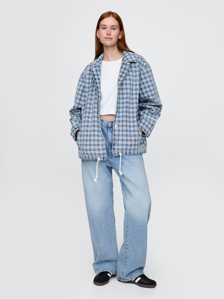 GAP Denim Check Coaches Jacket