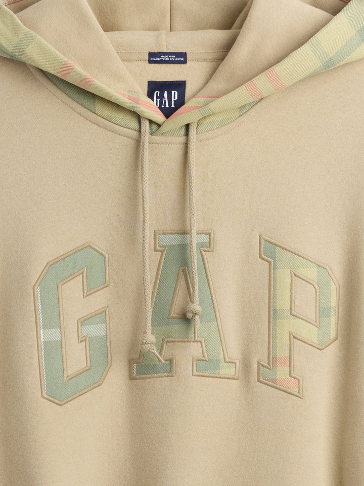 GAP VintageSoft Plaid Arch Logo Hoodie