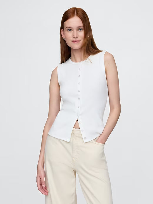 Gap Modern Rib Cardigan Vest