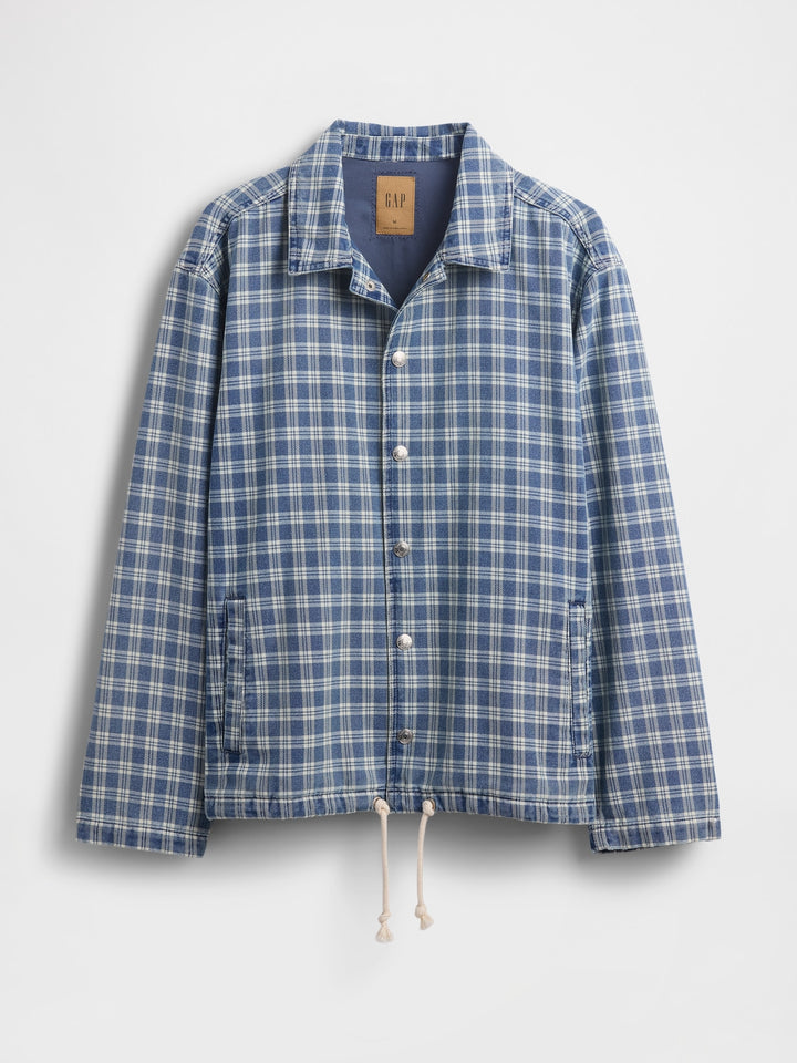 GAP Denim Check Coaches Jacket