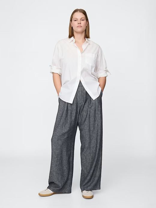 Gap 365 High Rise Linen-Blend Trousers