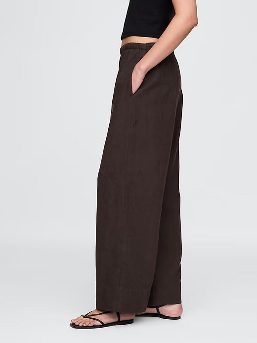 Gap Linen-Blend Easy Wide-Hem Pants