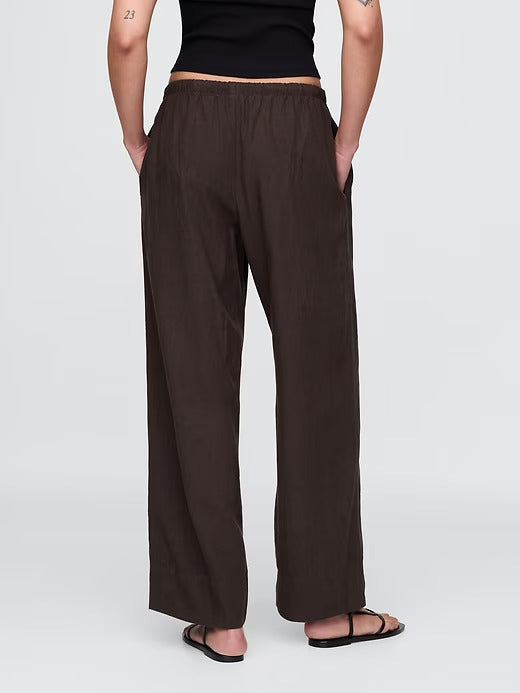 Gap Linen-Blend Easy Wide-Hem Pants