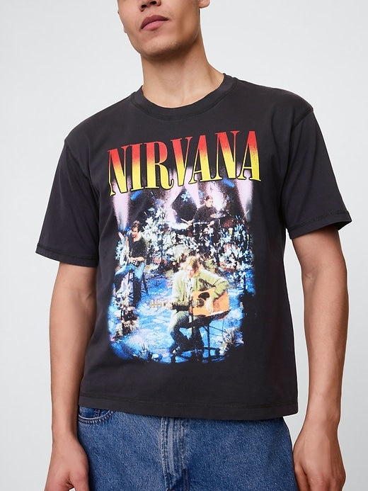 Gap Heavyweight Cropped Nirvana Graphic T-Shirt