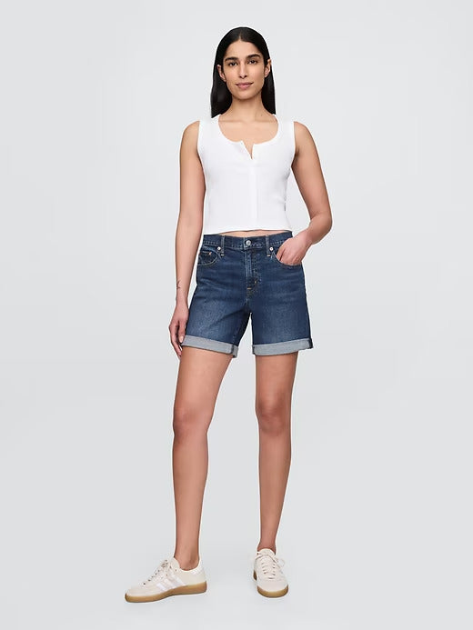 Gap 5" Mid Rise Denim Girlfriend Shorts