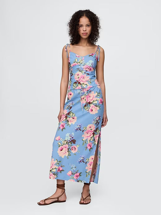 Gap Linen-Blend Midi Skirt