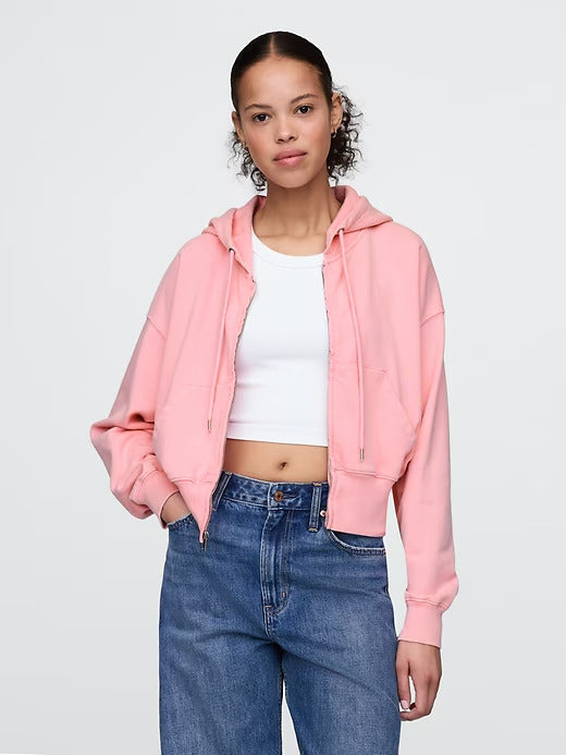 Gap Heavyweight French Terry Oversized Zip Wedge Hoodie