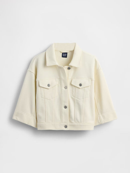 Gap Heavyweight French Terry Denim Cropped Jacket