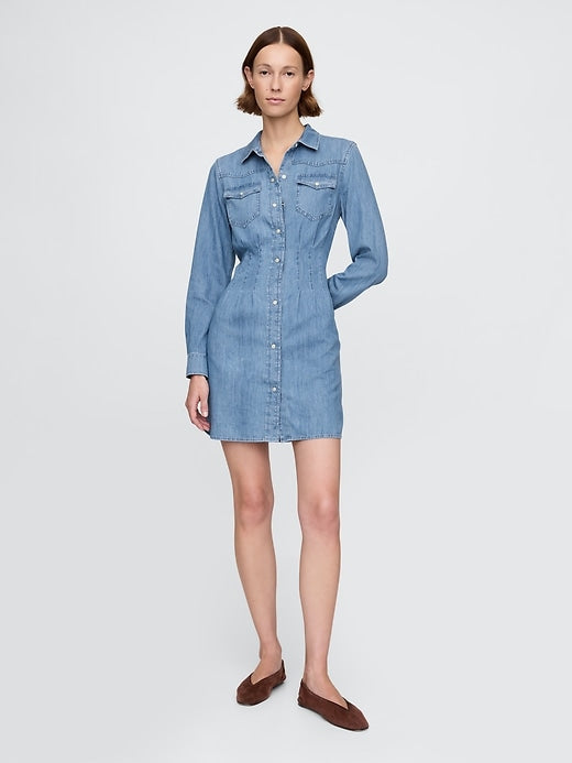 Gap Western Denim Mini Shirtdress