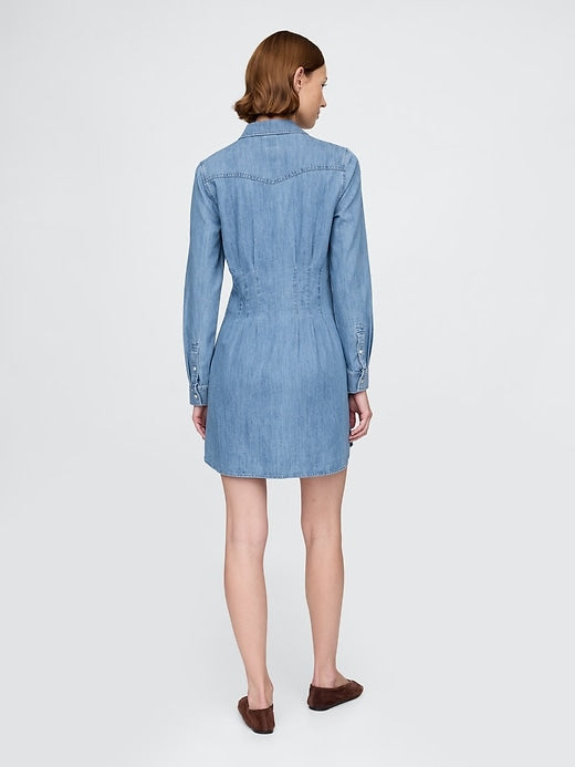 Gap Western Denim Mini Shirtdress