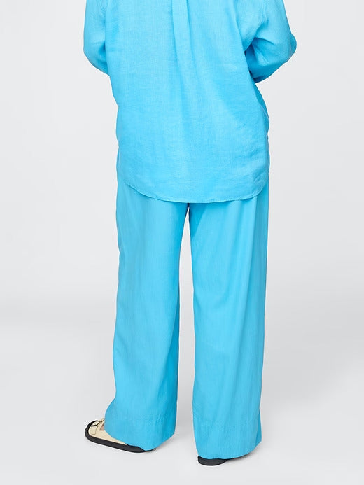 Gap Linen-Blend Easy Wide-Hem Pants