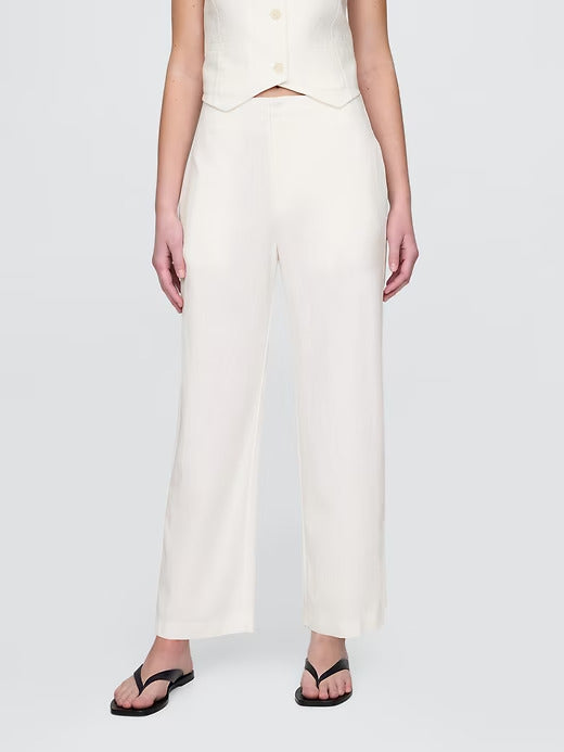 Gap Linen-Blend Relaxed Straight Ankle Pants