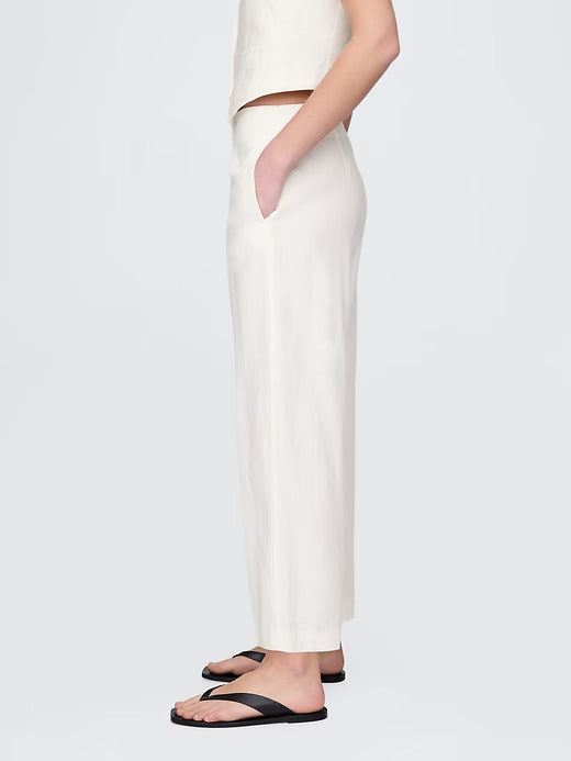 Gap Linen-Blend Relaxed Straight Ankle Pants