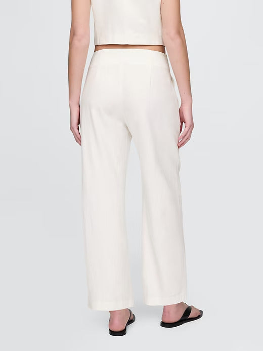 Gap Linen-Blend Relaxed Straight Ankle Pants