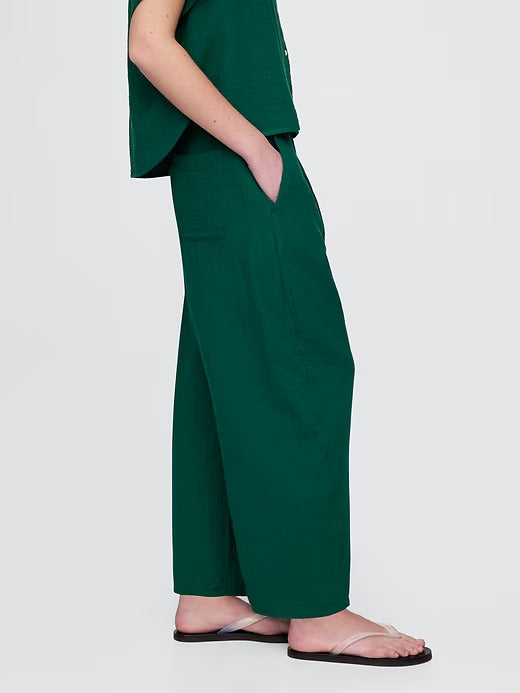 Gap Crinkle Gauze Easy Barrel Pants
