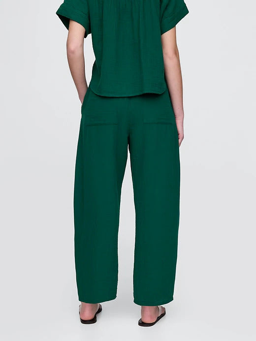 Gap Crinkle Gauze Easy Barrel Pants