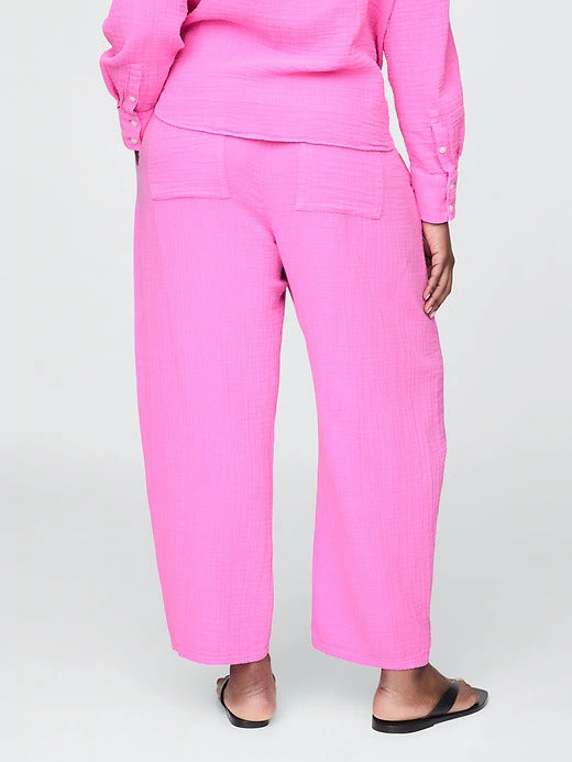 Gap Crinkle Gauze Easy Barrel Pants